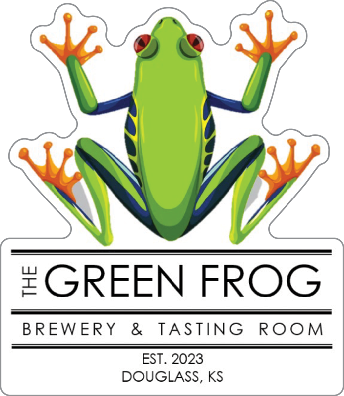 The Green Frog Brewery and Tasting Room Custom Sticker